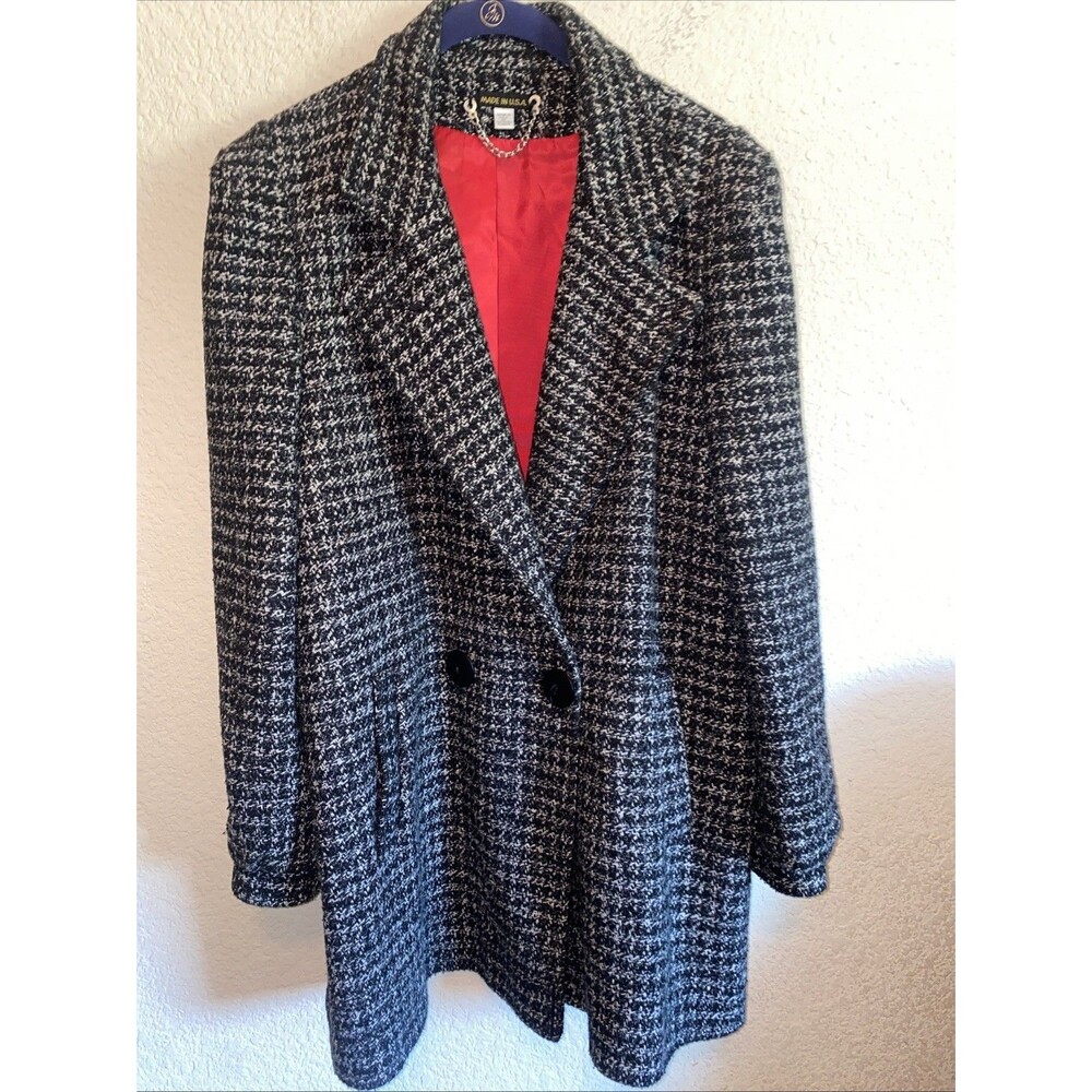 Vintage jacket Herringbone Womens Peacoat Made In USA L mob sexy